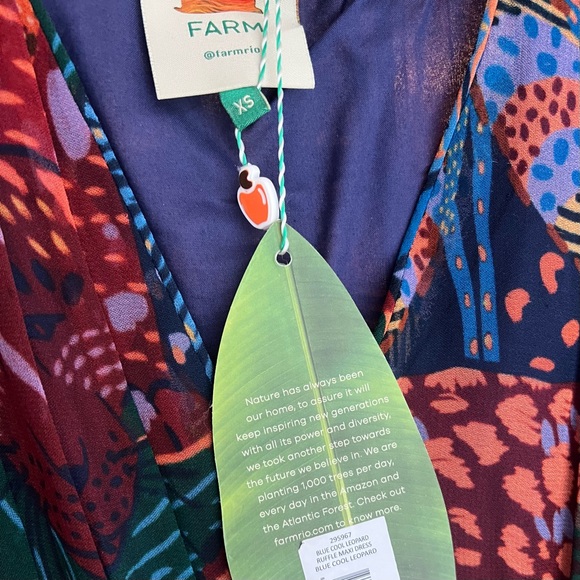 FARM Rio Blue Cool Leopard Ruffle Dress - Picture 6 of 7